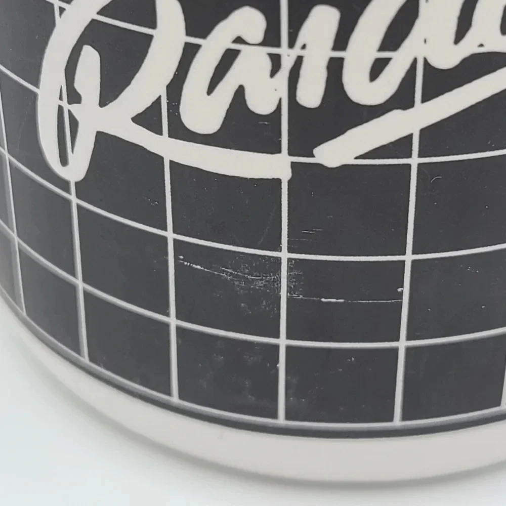 Vintage 90s Los Angeles Raiders Mug 8 ounce Ceramic White Black Silver NFL